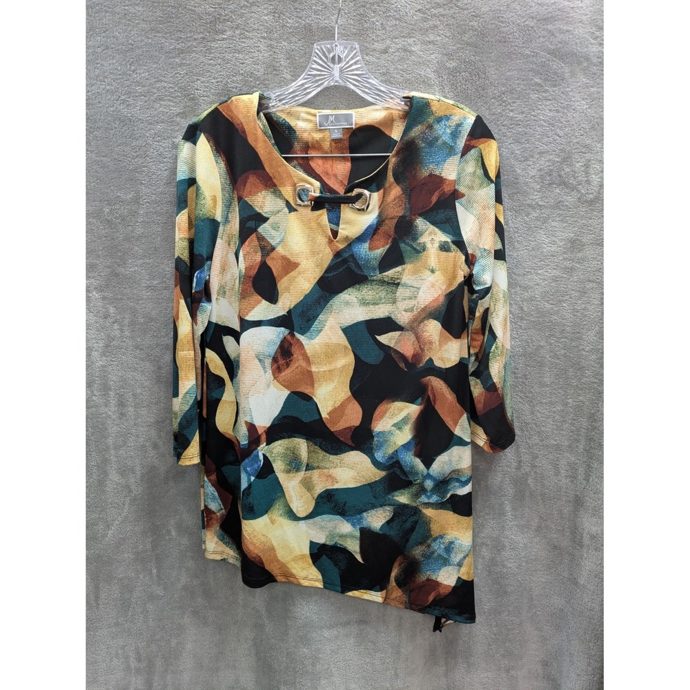 Abstract Tunic Blouse‎ Women's Small Altered Artsy Art To Wear Asymmetrical